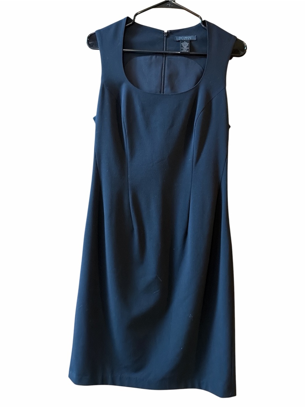Classic Black Sleeveless Shift Dress -scoop neck, dressy or office wear